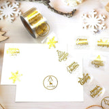 Roll of 500 x Stickers w. Christmas Designs – Gold