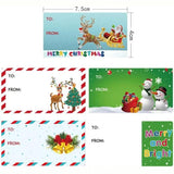 Roll of 180 x Stickers of To and From Card - 5 Designs - Christmas