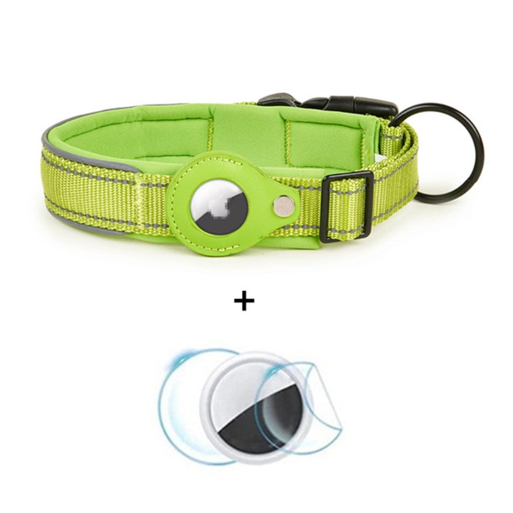 Dog Collar with Holder for AirTag 1. & 2. Gen. - Size L (43-50 cm) - Green