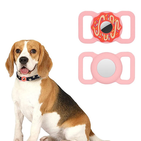 AirTag Silicone Case for Animal Collars - Size L - Pink Donut