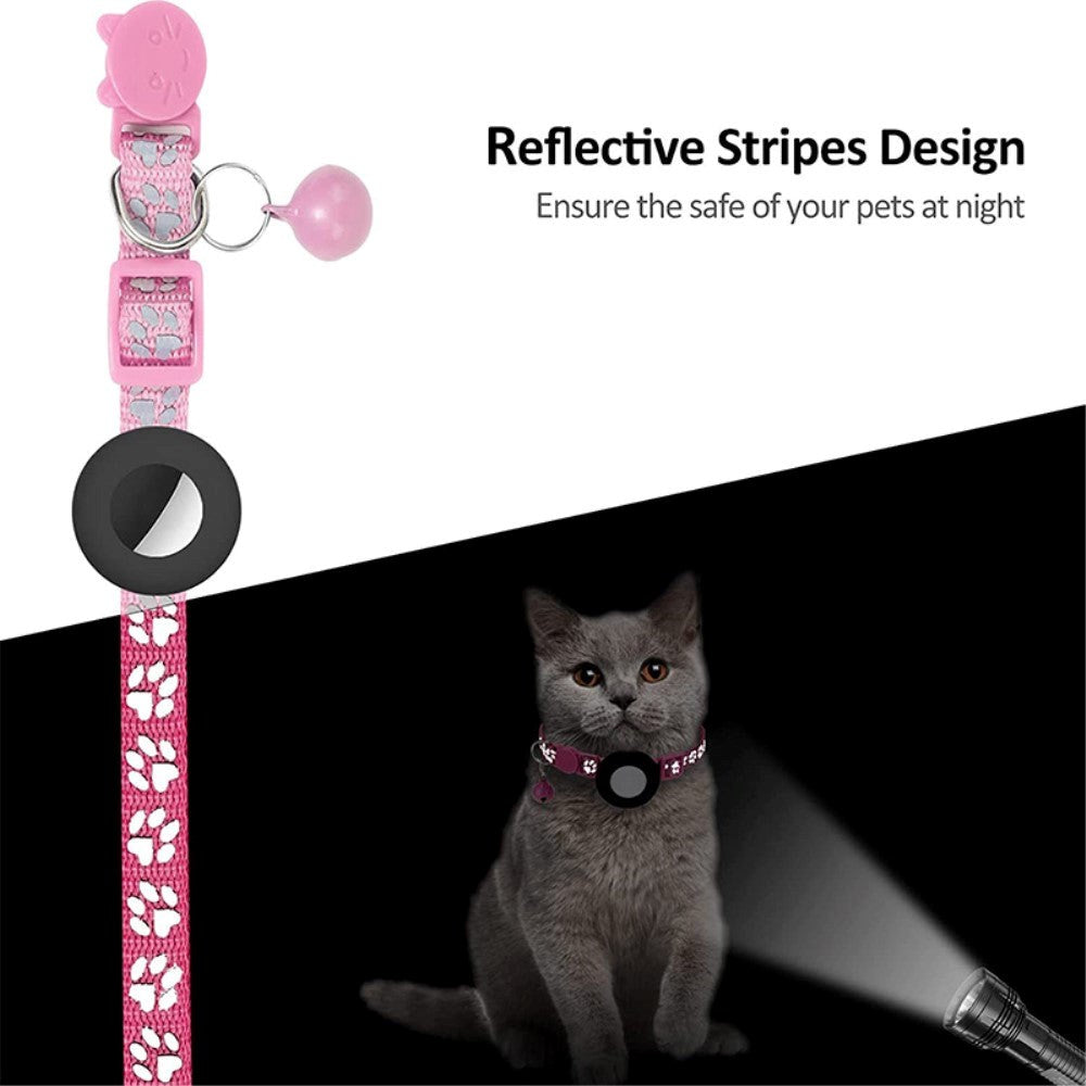 Cat Collar with AirTag Silicone Case & Reflectors - Pink