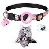 Cat Collar with AirTag Silicone Case & Brush - Pink