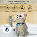 Cat Collar with AirTag Silicone Case & Brush - Light Blue