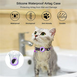 Cat Collar with AirTag Silicone Case & Brush - Purple