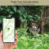 Cat Collar with AirTag Silicone Case & Brush - Purple