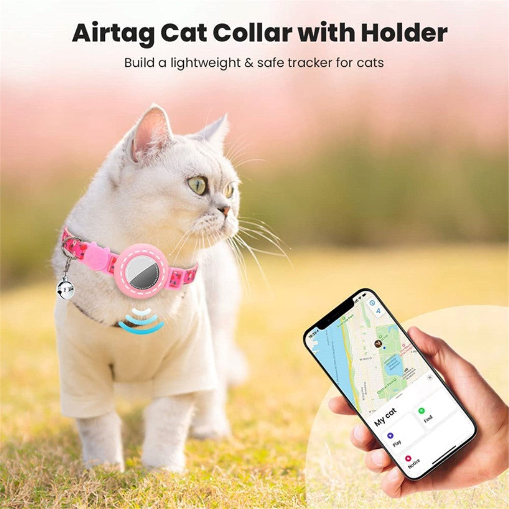 Cat Collar with AirTag Silicone Case & Bell - Apples