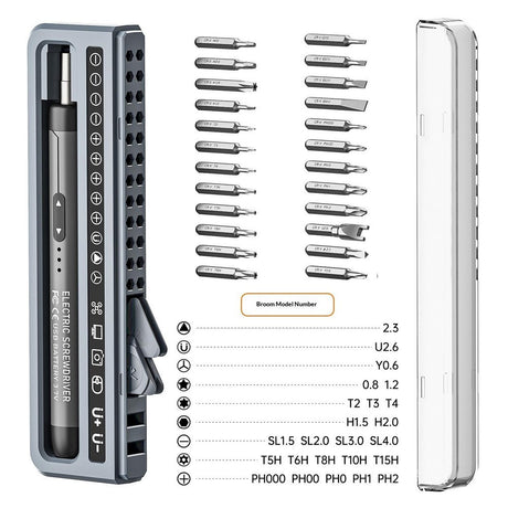 Electronic Screwdriver Set 32-in-1 with USB-C Charging - Orange