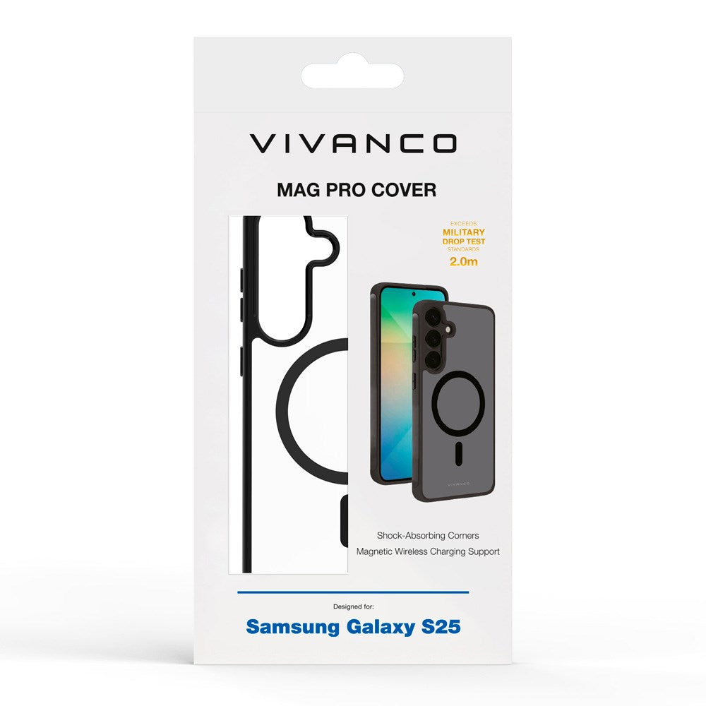 Vivanco Samsung Galaxy S25 Mag Pro Cover – Transparent/Black