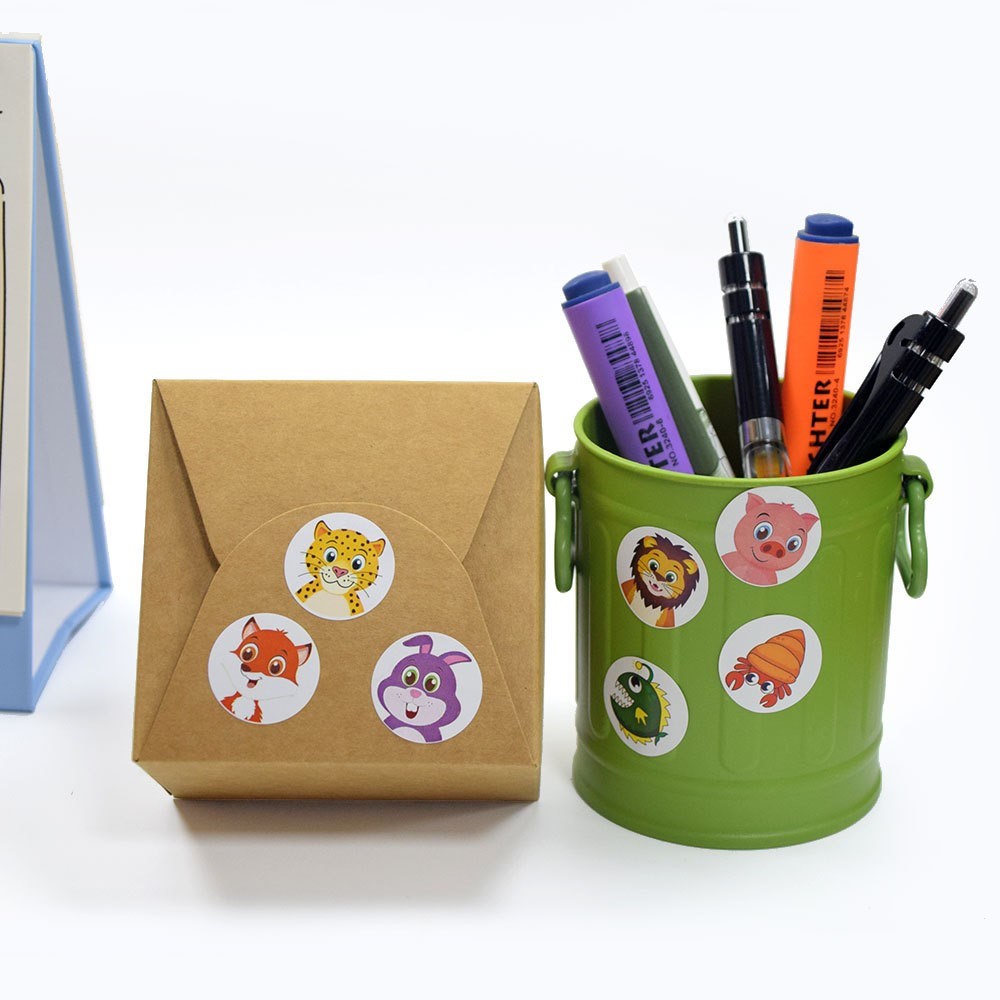 Roll of 500 x Stickers of Cartoon Animals - Farm Animals