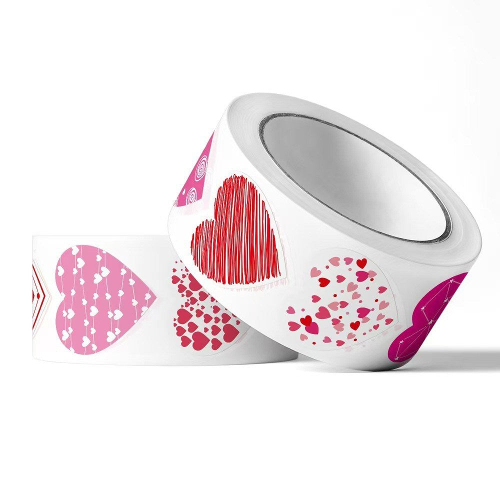 Roll of 500 x Stickers - Hearts