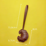 Bag Charm - Croissant in Faux Leather - Light Brown / Dark Brown