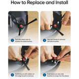 Vacuum Cleaner Brush for Eufy Omni S1 Pro / E28 - 2 pcs - Black