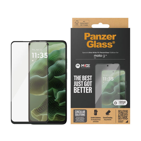 PanzerGlass Ultra-Wide Fit Screen Protector Glass - Motorola Moto G35 5G - Transparent/Black Edge