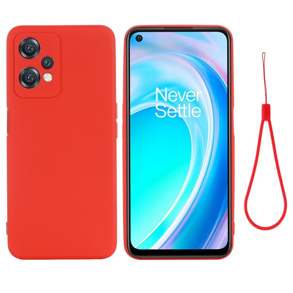 EIDERWOOD OnePlus Nord CE 2 Lite (5G) Liquid Silicone Case with Strap - Red