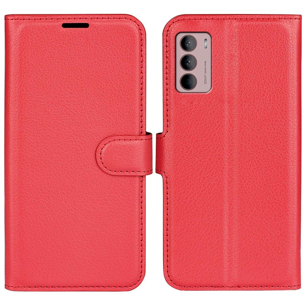 Motorola Moto G42 Litchi Leather Case w. Wallet - Red