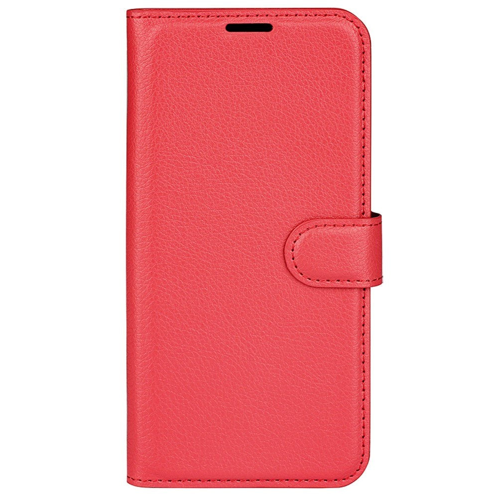 Motorola Moto G42 Litchi Leather Case w. Wallet - Red