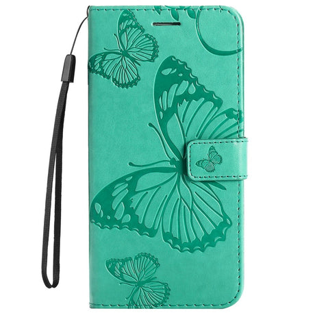 OnePlus Nord CE 2 Lite (5G) Leather Wallet Case & Strap Butterfly - Green