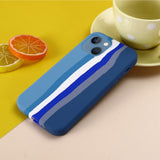 iPhone 14 Plus Silicone Case - Blue Rainbow