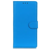 Samsung Galaxy M13 Litchi Leather Wallet Case - Blue