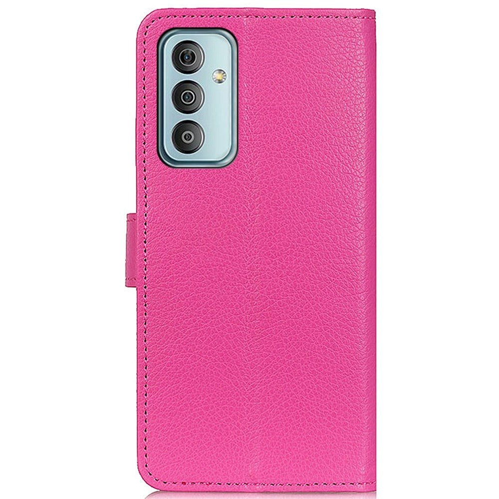 Samsung Galaxy M13 Litchi Leather Wallet Case - Pink