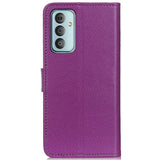 Samsung Galaxy M13 Litchi Leather Wallet Case - Purple