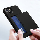 iPhone 14 Hybrid Tough Case w. Card Holder - Black