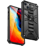 iPhone 14 Hybrid Tough Case w. Kickstand & Magnet - Black