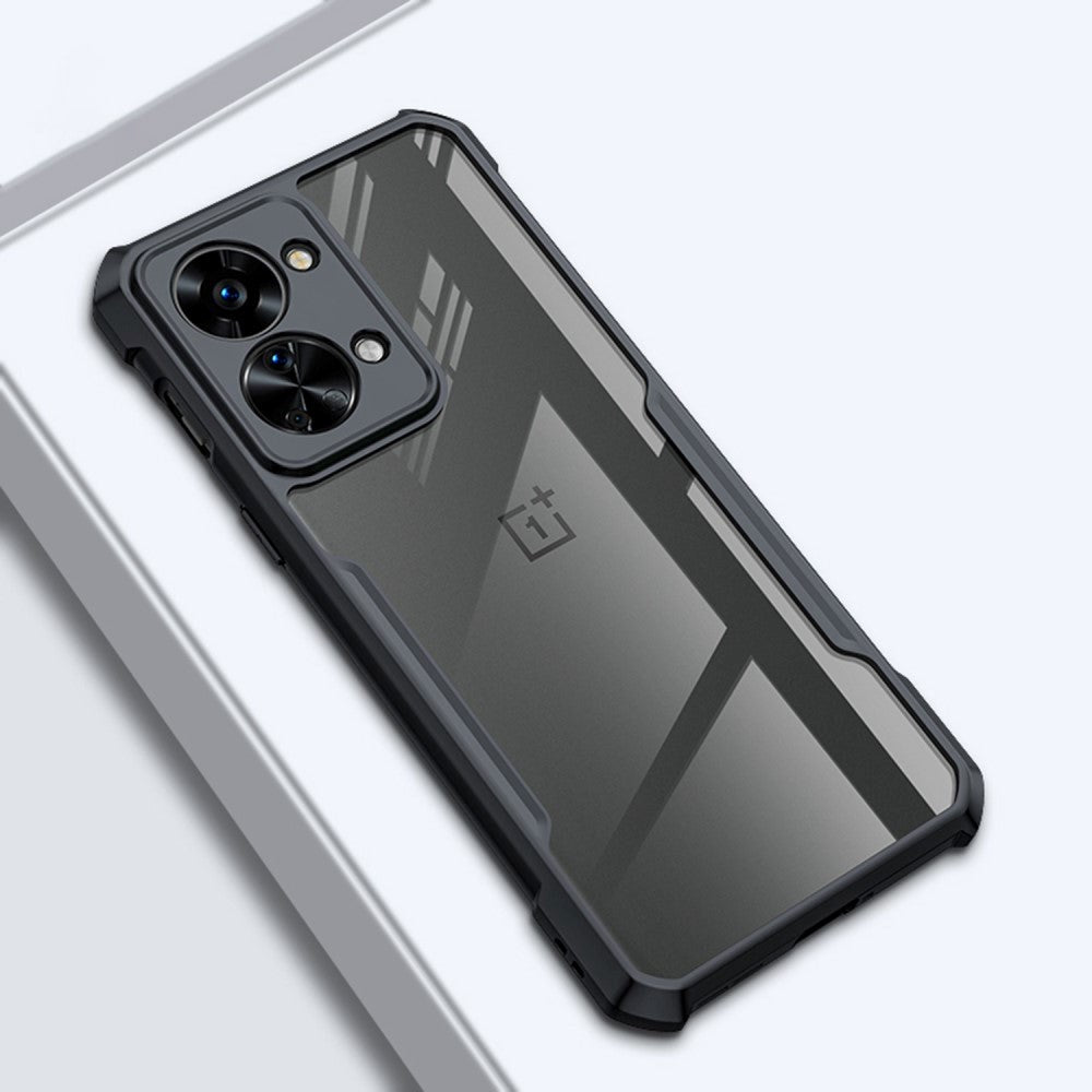 OnePlus Nord 2T (5G) Combo Case w. Hard Plastic Back - Transparent / Black