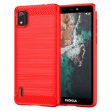 Nokia C2 2nd Edition Mofi Brushed Carbon Fiber Flexible Plastic Case - Red