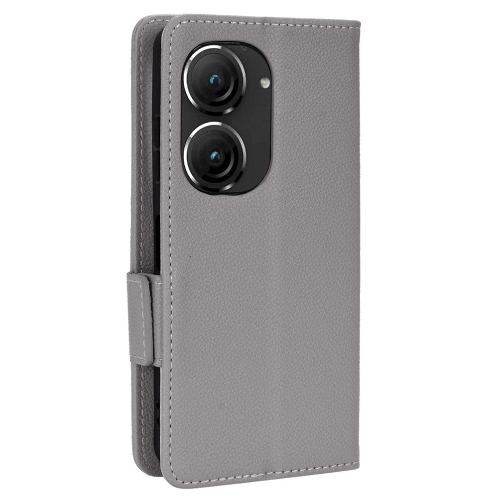 Asus Zenfone 10 / 9 Neutral Leather Wallet Case - Grey