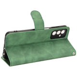 Samsung Galaxy M13 Leather Flip Case with Wallet and Magnetic Closure - Green