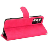 Samsung Galaxy M13 Leather Flip Case with Wallet and Magnetic Closure - Pink