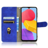 Samsung Galaxy M13 Leather Flip Case with Wallet and Magnetic Closure - Blue