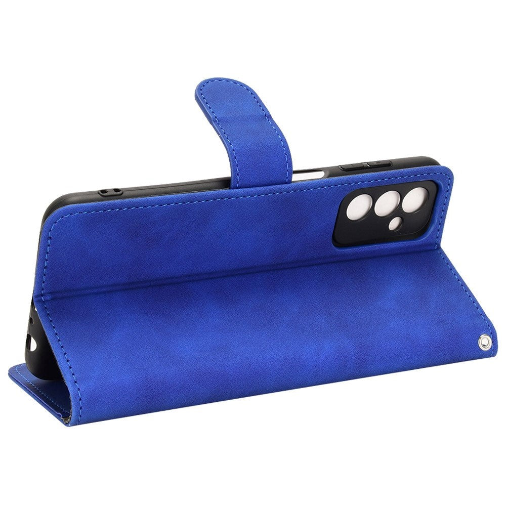 Samsung Galaxy M13 Leather Flip Case with Wallet and Magnetic Closure - Blue