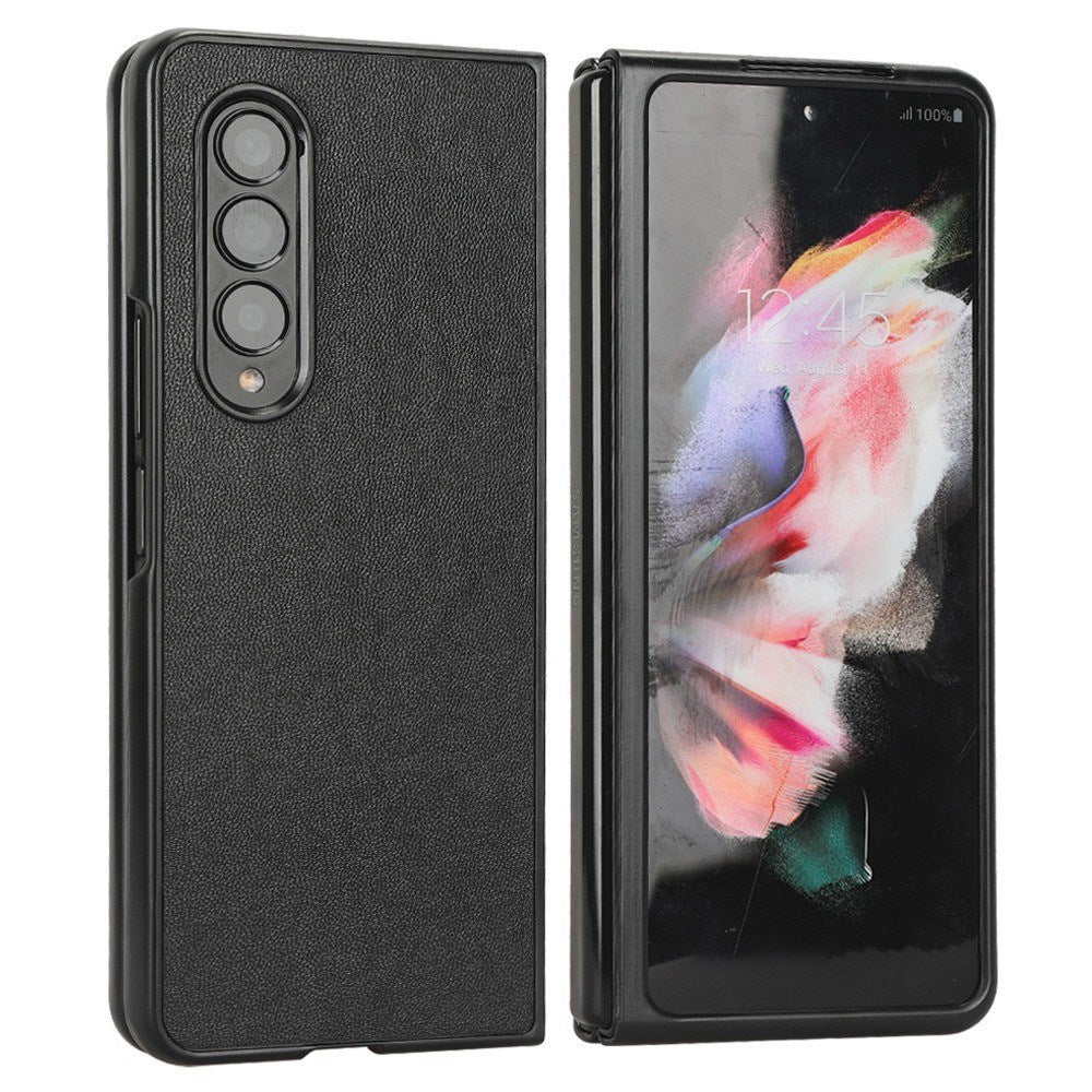 EIDERWOOD Samsung Galaxy Z Fold4 (5G) Faux Leather Coated Plastic Case - Black