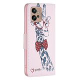 Motorola Moto G32 Leather Wallet Case w. Print - Giraffe