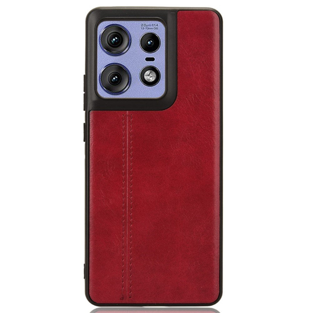 EIDERWOOD Motorola Edge 50 Pro Leather Coated Plastic Case - Red