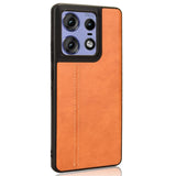 EIDERWOOD Motorola Edge 50 Pro Leather Coated Plastic Case - Orange