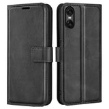 EIDERWOOD Sony Xperia 10 VI Faux Leather Flip Cover with Stand Function & Card Holder - Black