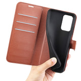 EIDERWOOD Motorola Edge 50 Fusion Litchi Leather Flip Case w. Wallet - Brown