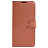 EIDERWOOD Motorola Edge 50 Fusion Litchi Leather Flip Case w. Wallet - Brown