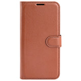 EIDERWOOD iPhone 16 Litchi Leather Wallet Case - Brown