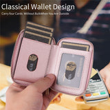 EIDERWOOD Magnetic Wallet / Card Holder with Zipper - MagSafe Compatible - Rose Gold