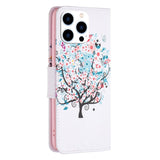 EIDERWOOD iPhone 16 Pro Leather Case w, Wallet & Print - Flowers Tree