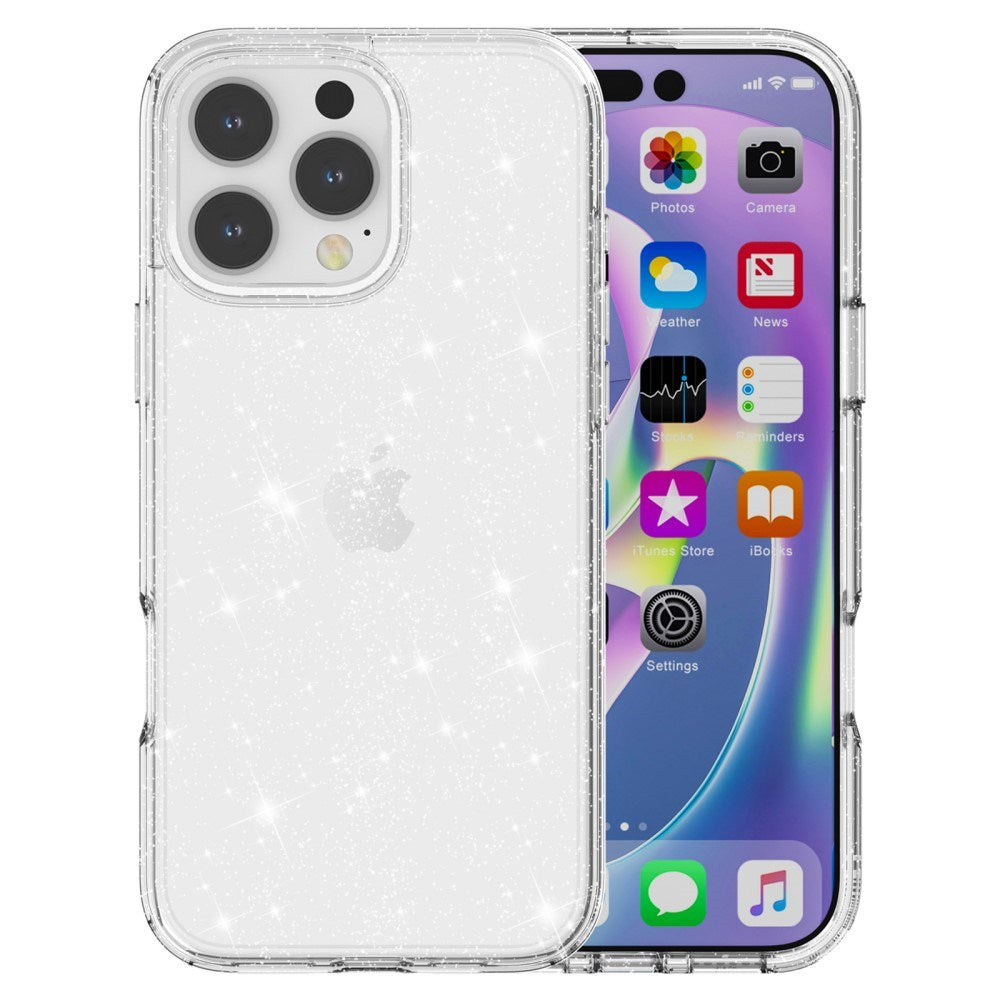 EIDERWOOD iPhone 16 Pro Hybrid Plastic Case - White Glitter