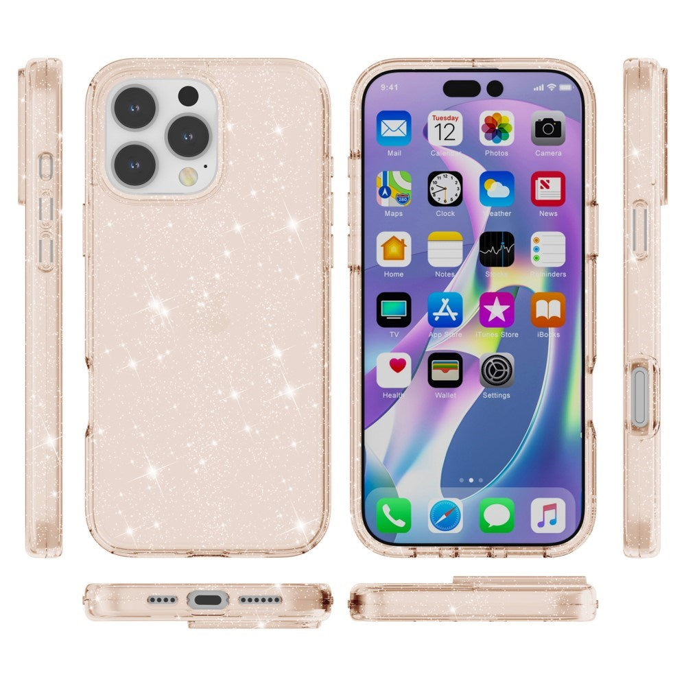 EIDERWOOD iPhone 16 Pro Hybrid Plastic Case - Gold Glitter