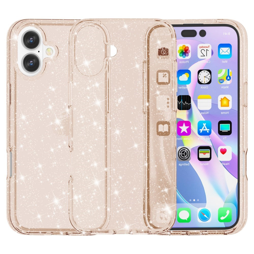 EIDERWOOD iPhone 16 Hybrid Plastic Case - Gold Glitter