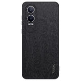 EIDERWOOD OnePlus Nord CE4 Lite (5G) Leather Covered Plastic Case - Wood Texture - Black