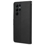 EIDERWOOD Samsung Galaxy S23 Ultra Glossy Faux Leather Wallet Case - Black