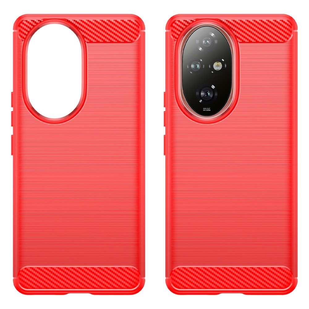 EIDERWOOD Honor 200 Pro (5G) Brushed Carbon Fiber Flexible Plastic Case - Red